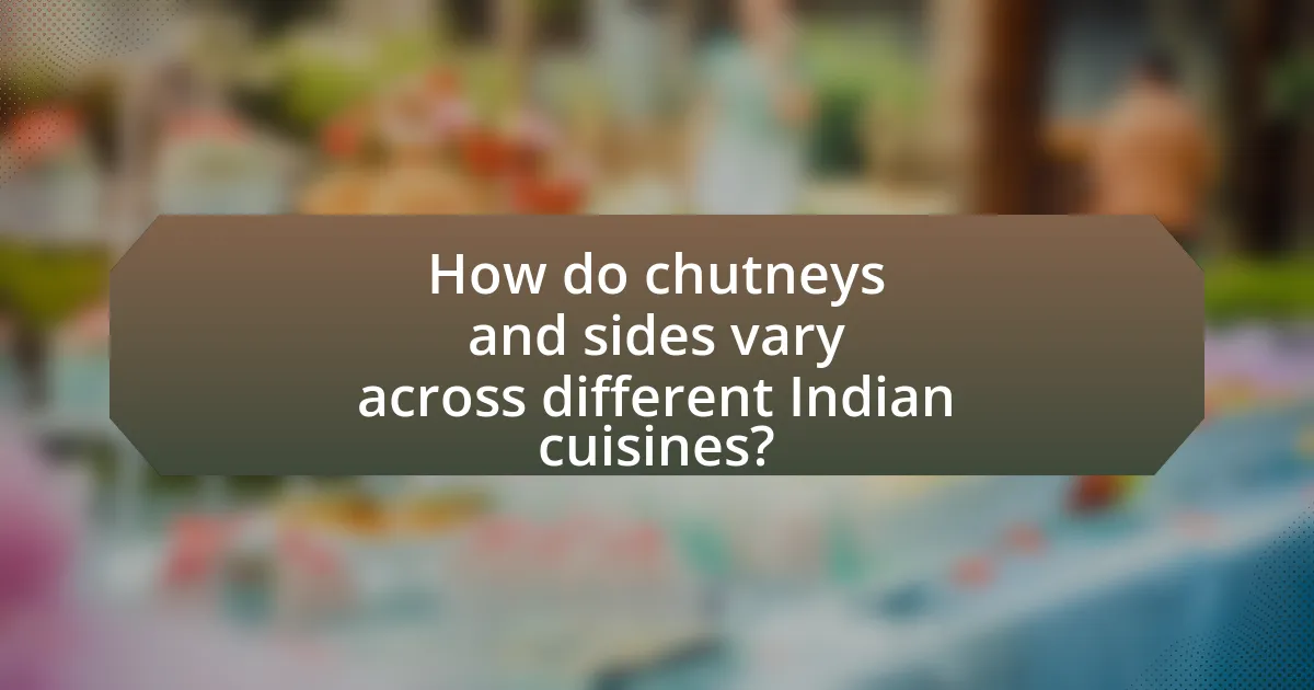 How do chutneys and sides vary across different Indian cuisines?