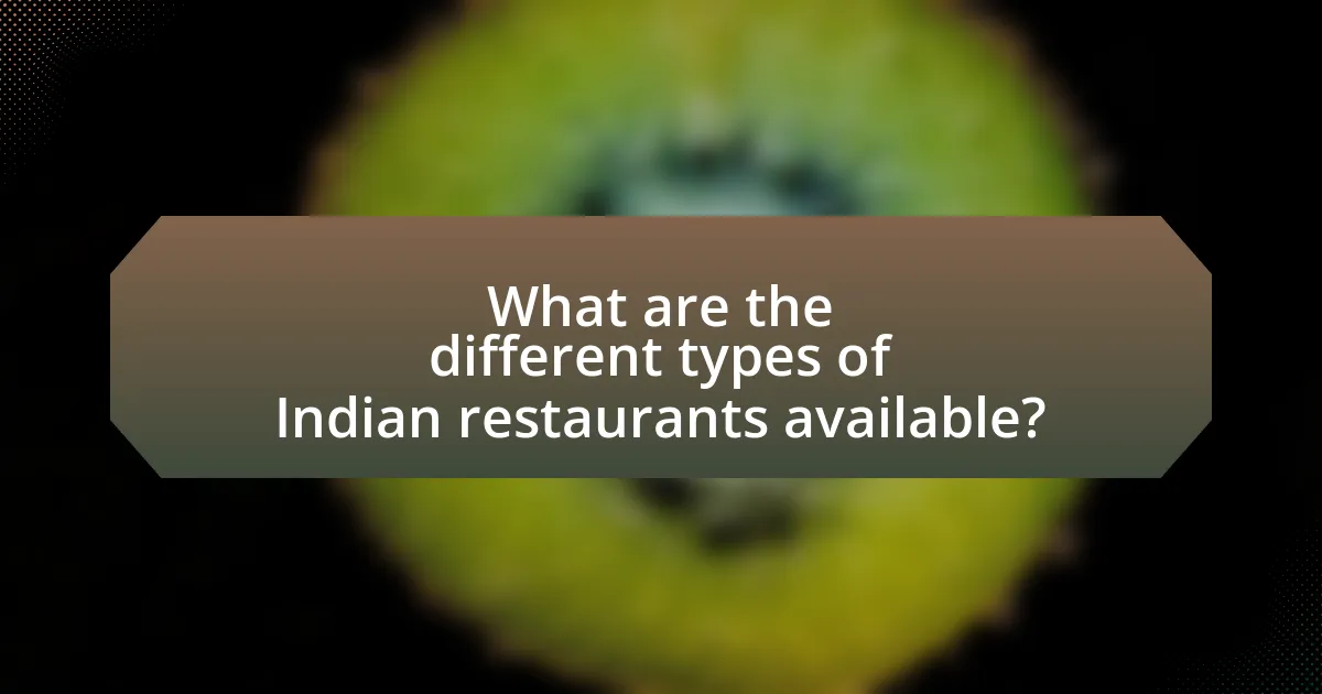 What are the different types of Indian restaurants available?